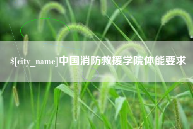 沙洋中国消防救援学院体能要求