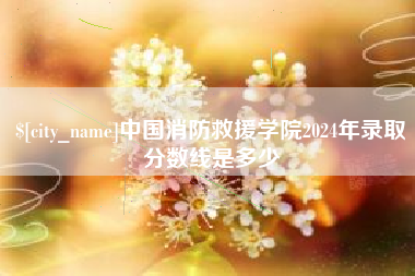 沙洋中国消防救援学院2024年录取分数线是多少