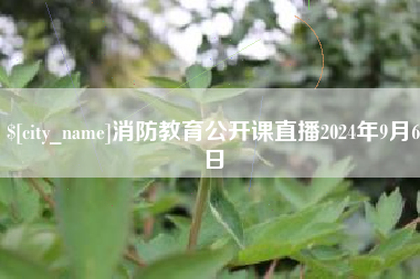 沙洋消防教育公开课直播2024年9月6日