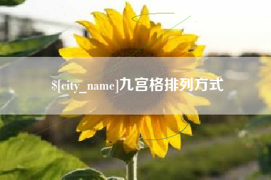沙洋九宫格排列方式