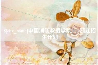 沙洋中国消防救援学院2020浙江招生计划