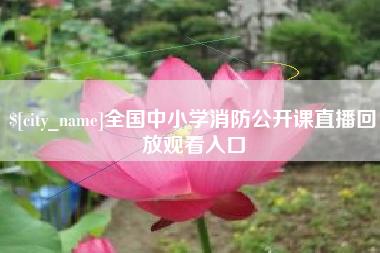 沙洋全国中小学消防公开课直播回放观看入口