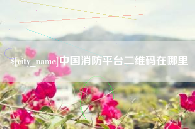 沙洋中国消防平台二维码在哪里