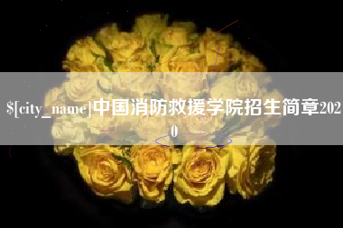 沙洋中国消防救援学院招生简章2020