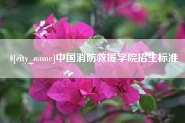 沙洋中国消防救援学院招生标准