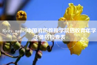 沙洋中国消防救援学院招收青年学生体格检查表